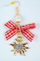 Bild 3 von Trachtenschmuck Ohrringe Edelweiß mit Kristall, Perle und Schleife